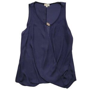 GUESS Womens Sleeveless Pullover Top Blouse Tank‎ Blue Size Medium